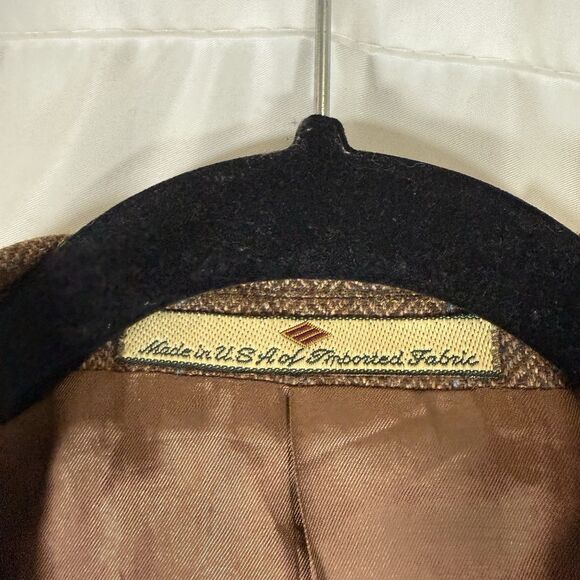Joseph Abboud Blazer Men's 39S Brown Wool Linen Silk 3 Button Front Inner Pocket - Picture 4 of 12